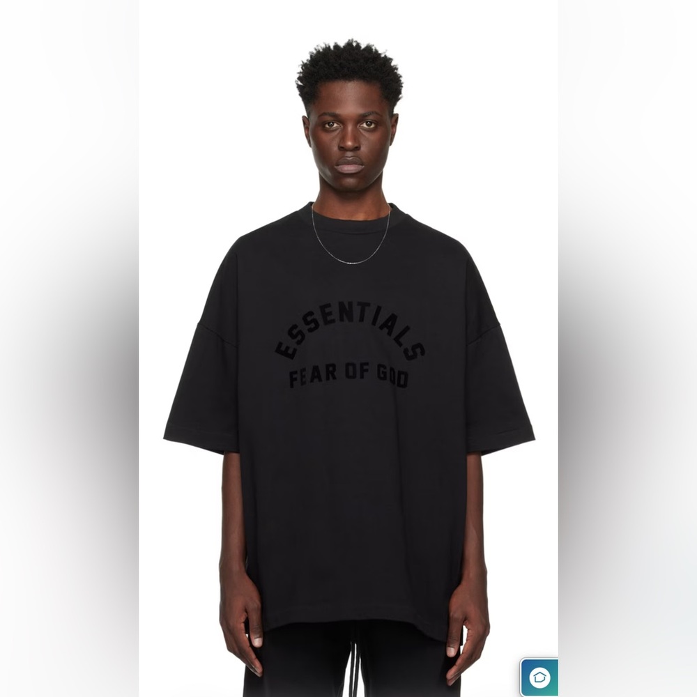 New!! Essentials Fear of God Black Short Sleeve Tee - M